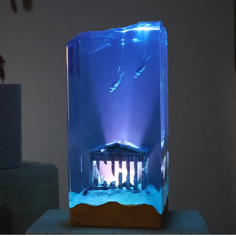 Resin Art With Wood - NEUE Marine-Kunst Heimdekorationen Handgefertigte Holz-Harz-Skulpturen Höhlenartige