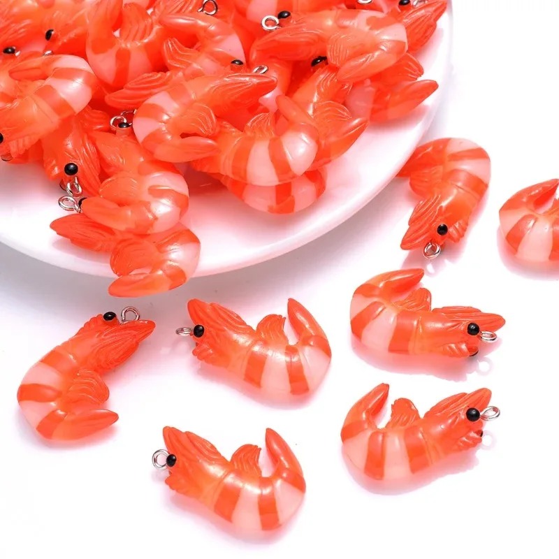 Resin Art Gift Ideas - 10 Stück Acrylharz Cartoon-Meeresfrüchte-Anhänger 3D Simulierte