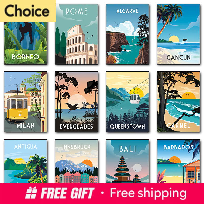 Resin Art Bali - 2026 Reise-Illustrationen Diamantmalerei: Carmel, Mailand, Bali,