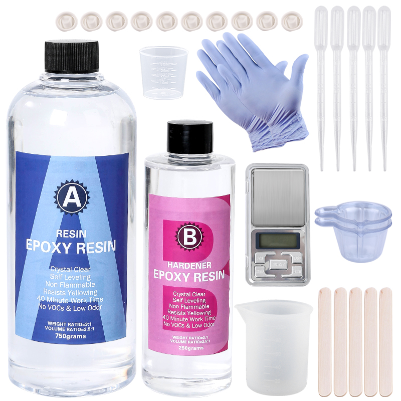 Resin Art Easy - Epoxidharz-Set, kristallklar, einfache Mischung, 3:1 AB-Harz