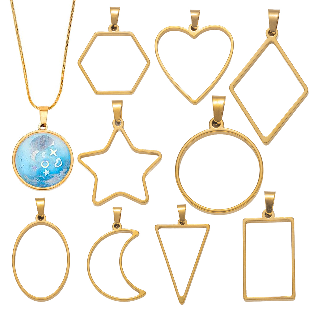 Resin Art Gift Ideas - 5 Stück Edelstahl-Harzformen mit offener Rückseite,