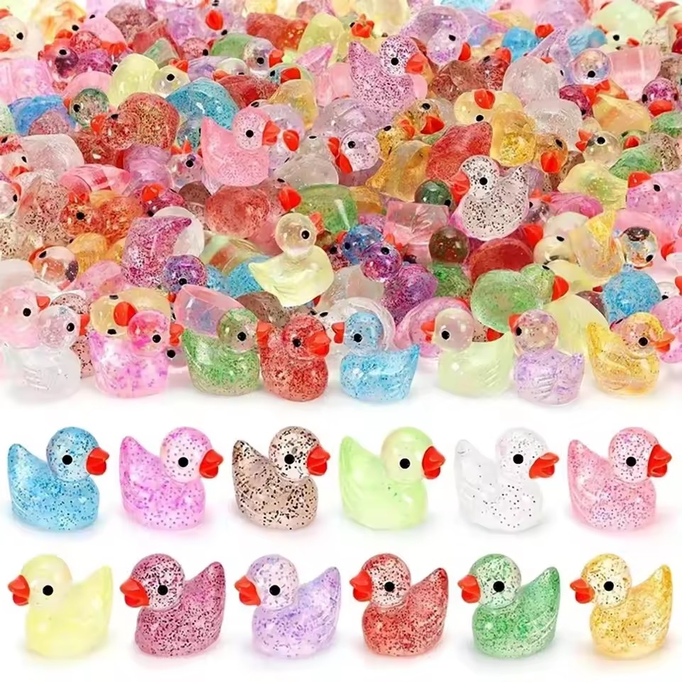 Resin Art Materials - Mikro-Landschaft Niedliche Glitzernde Rosa Kleine Gelbe