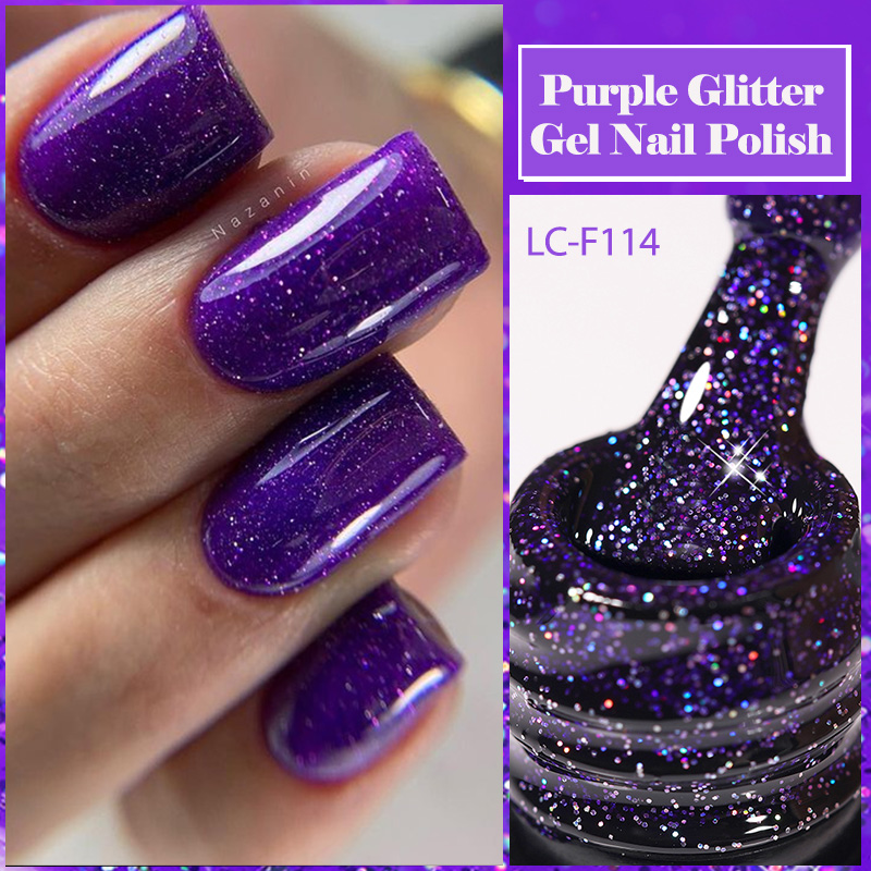 Resin Art All - LILYCUTE Lila Glitzer Pailletten Gel Nagellack