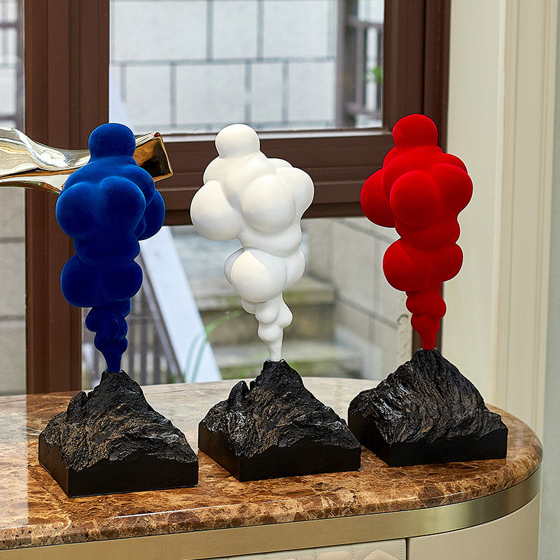 Resin Art Studio - Klein Blue abstrakte vulkanische Wolkenskulptur, moderne