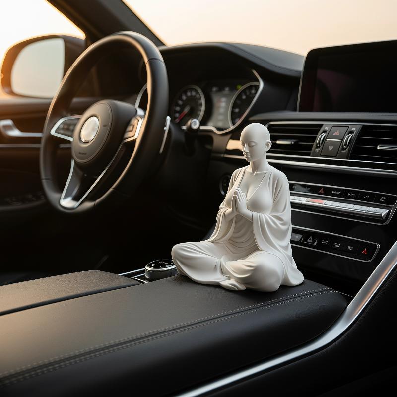 Resin Art Studio - Zen-Meditation Minimalistische Spirituelle Figur Weiße Kunstskulptur