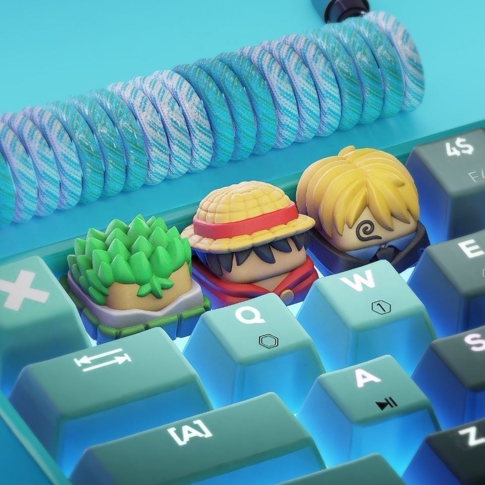 Resin Art Workshop - Neue Kawaii ONE PIECE Luffy Tastenkappen