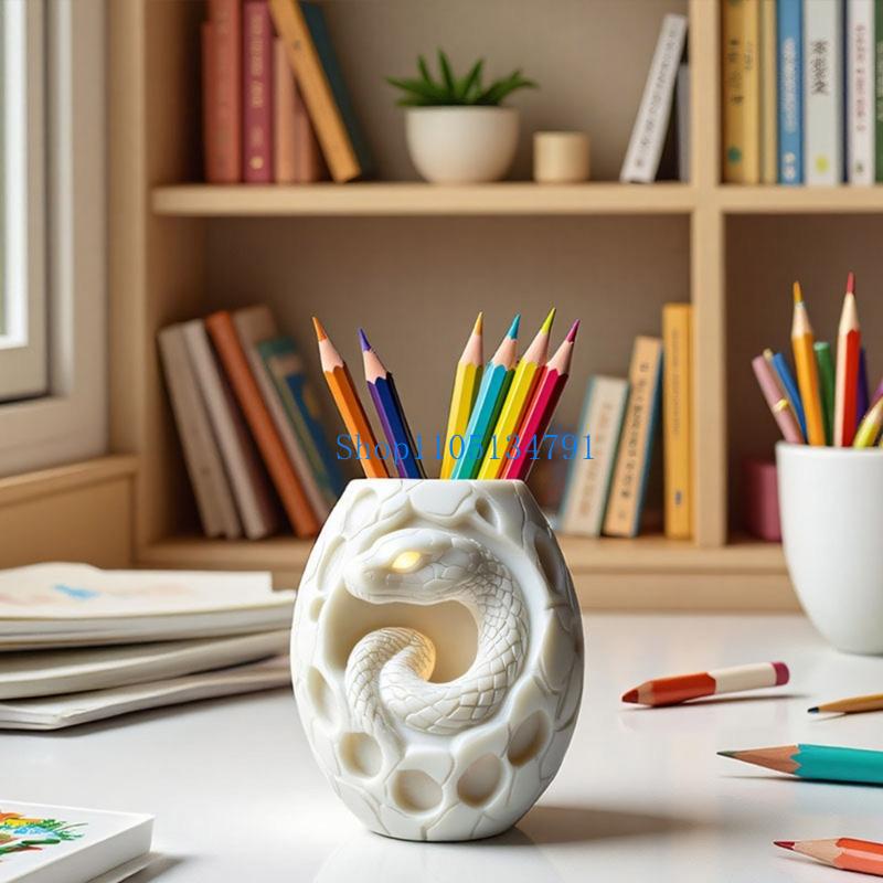 Resin Art Ideas - 98km Kreative Schlangenmuster-Silikon-Pflanzgefäßform, Blumentopfformen für die