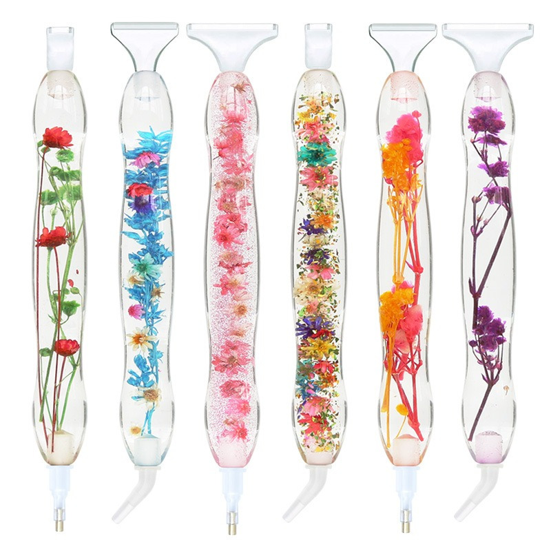 Resin Art Diy - 1 Set Blumendesign Harz 5D Diamant-Malstift,