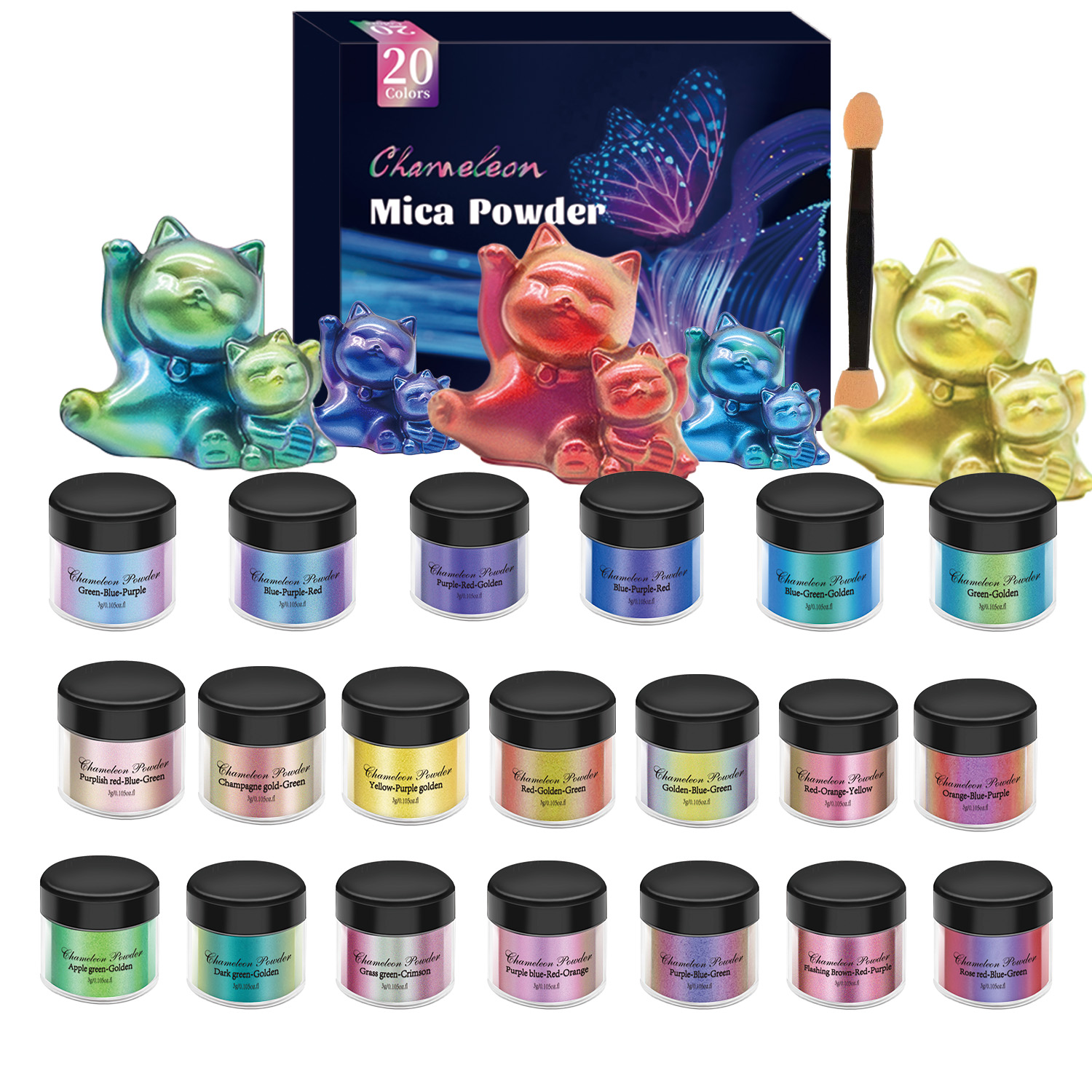 10/20 Stück Spiegel-Chamäleon- – Glitter Powder Resin Bewertung und Preis
