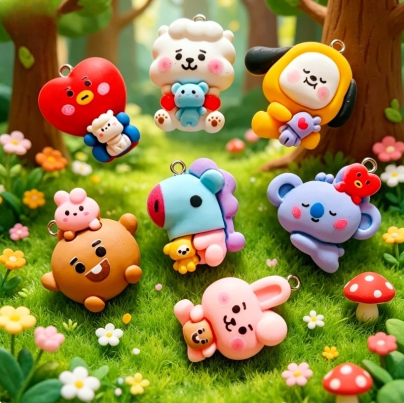 7 Stück BT21 Harz-Cartoon-Anhä – Resin Art Gift Ideas Bewertung und Preis