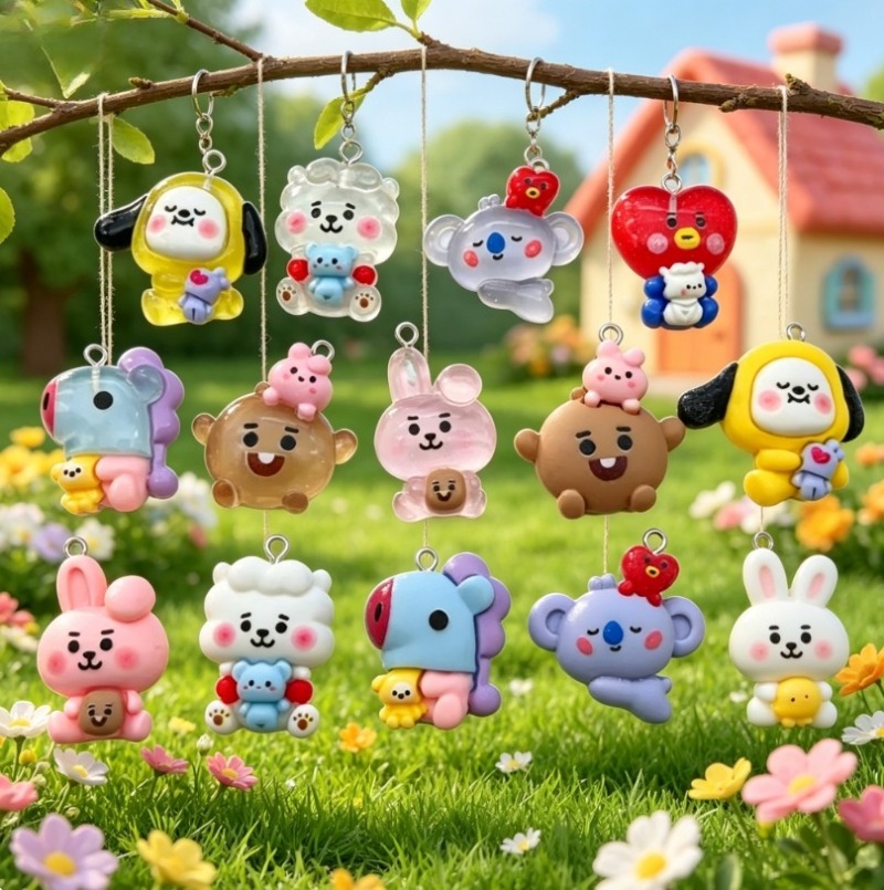 7 Stück BT21 Harz-Cartoon-Anhä – Resin Art Gift Ideas Bewertung und Preis
