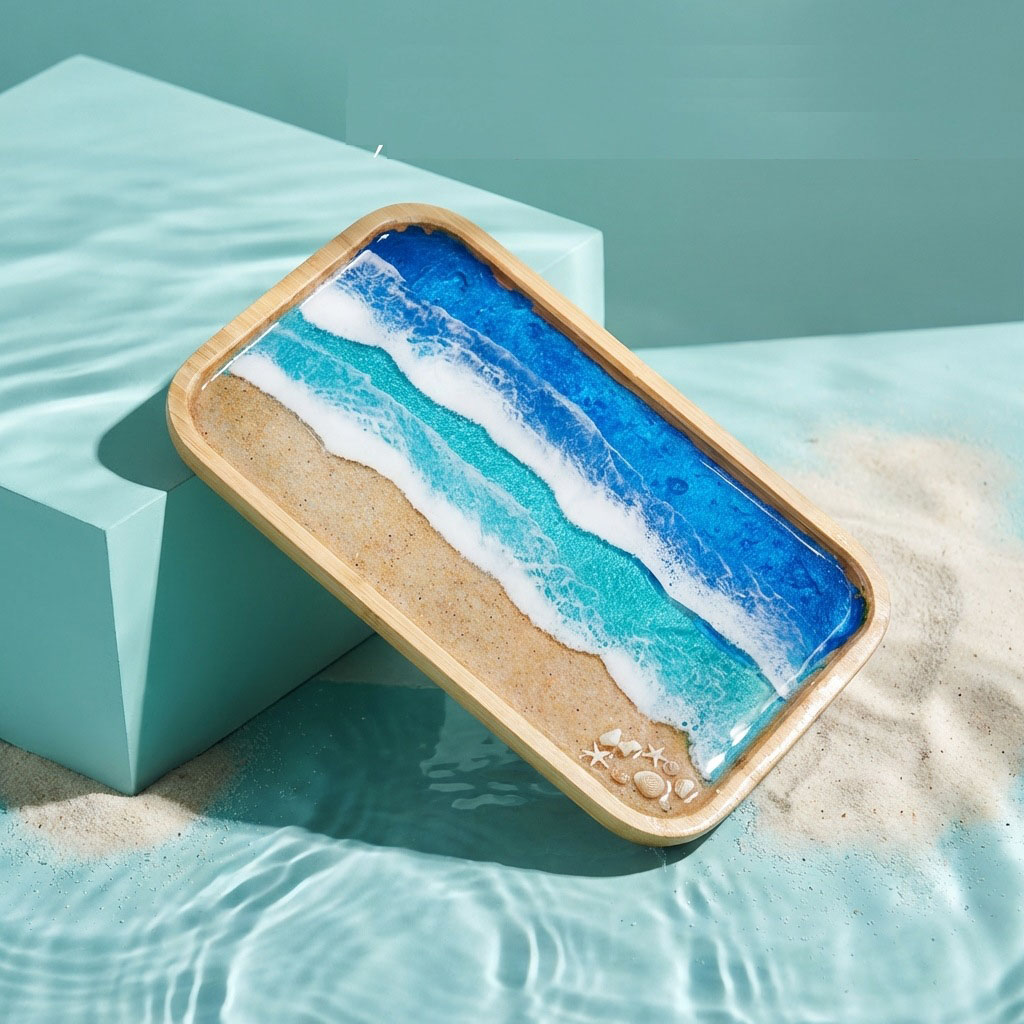 Epoxidharz-Ozean-Kunst-Dekotab – Resin Art With Wood Bewertung und Preis